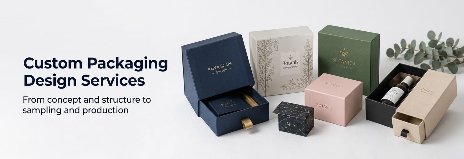 Custom packaging design for gift boxes and paper packaging