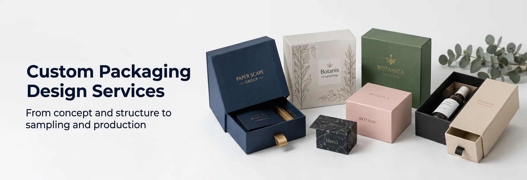 Custom packaging design for gift boxes and paper packaging
