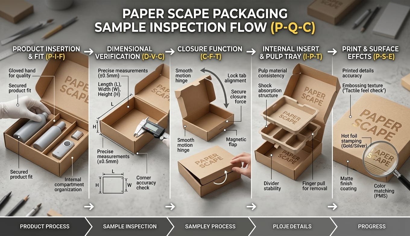 Physical review of a custom paper packaging prototype sample